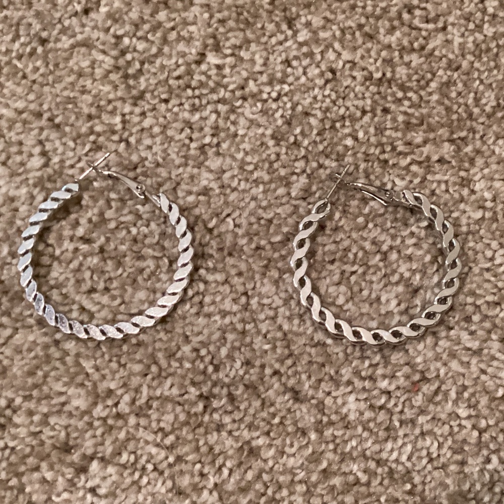 Silver hoop earrings
